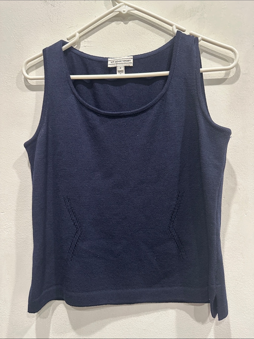 St. John Sport Navy Blue Knit Tank Size small classic minimalist
